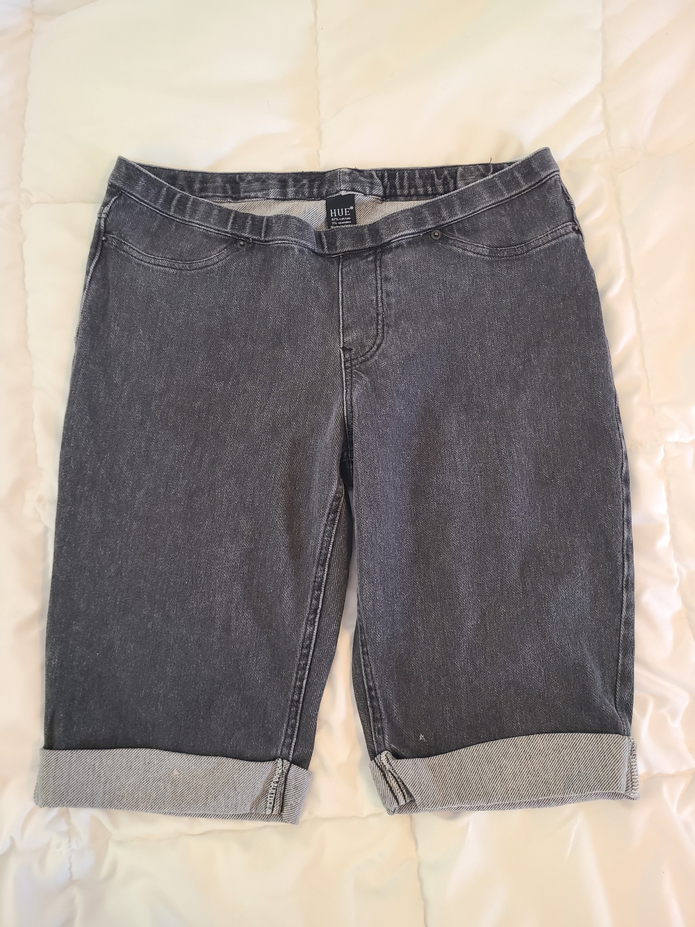 HUE Dark Grey Denim Bermuda Shorts